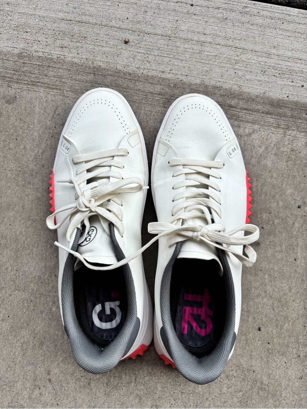 G/FORE Men's Golf Sneakers with Pink Sole